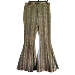 L&B Snakeskin Hi Rise Flare Jeans - Size 14